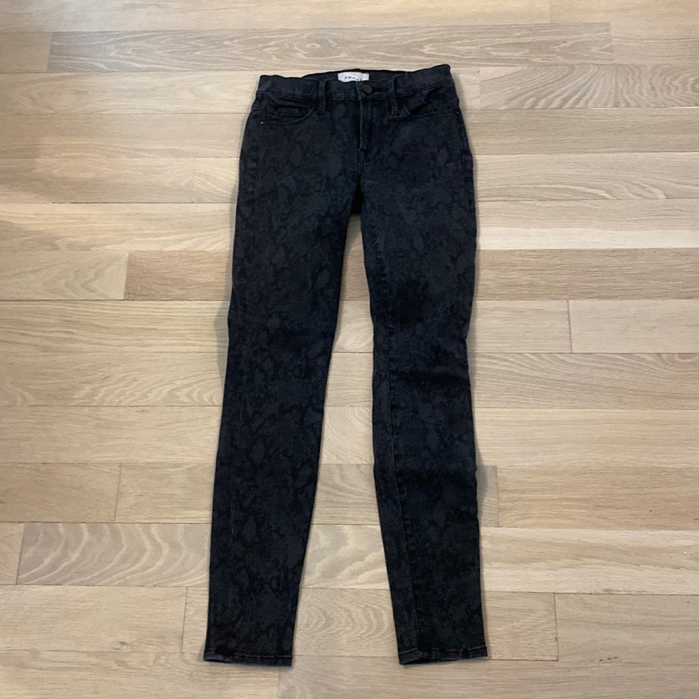 FRAME Animal Print Jeans